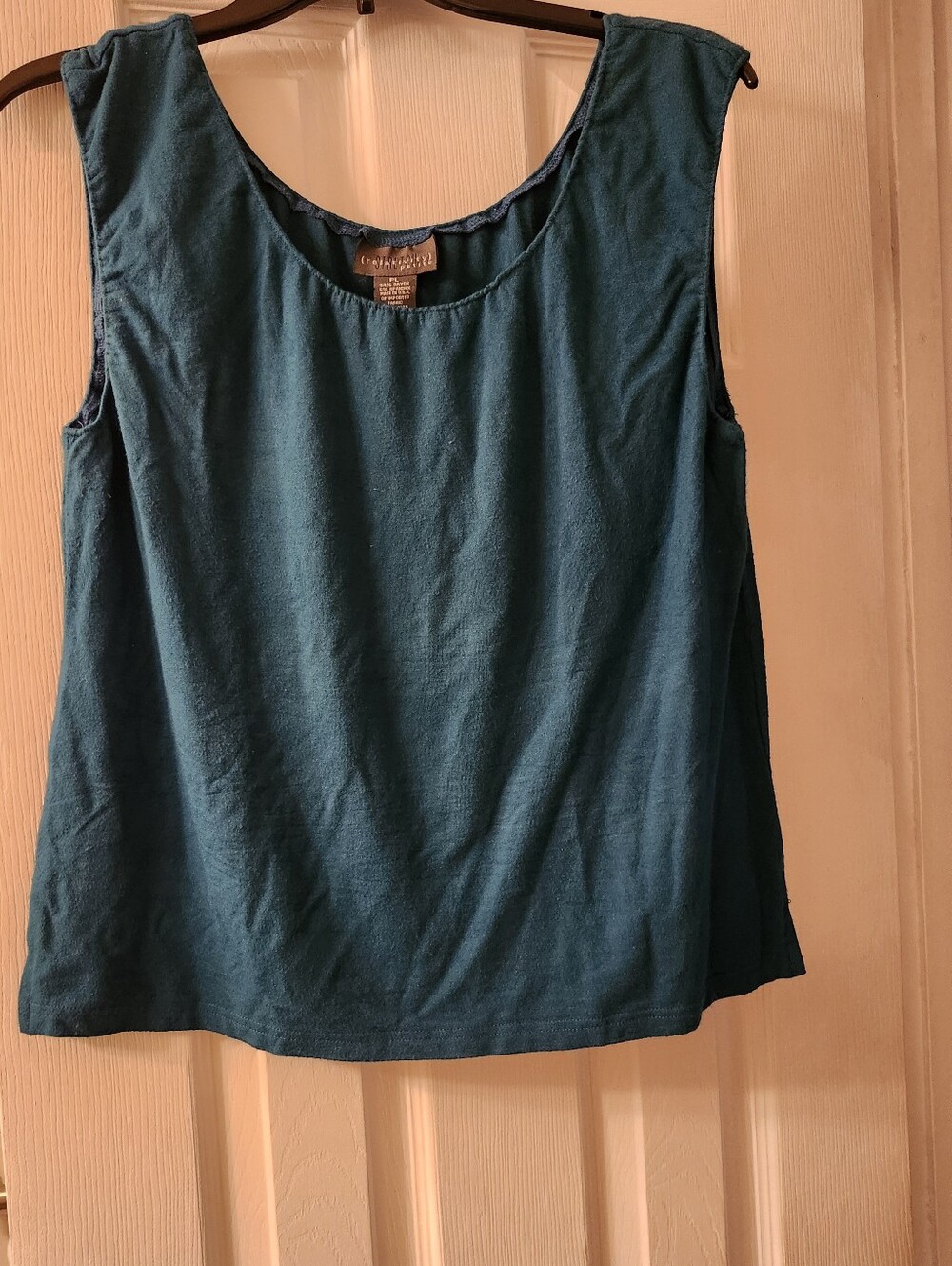 Teal Scoop Neck Sleeveless Top